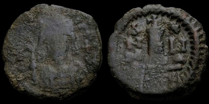 Decanummium de Justin II émis à Antioche Anno II