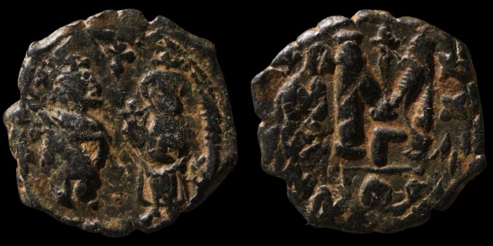 Follis d'Héraclius émis à Constantinople Anno XXIII