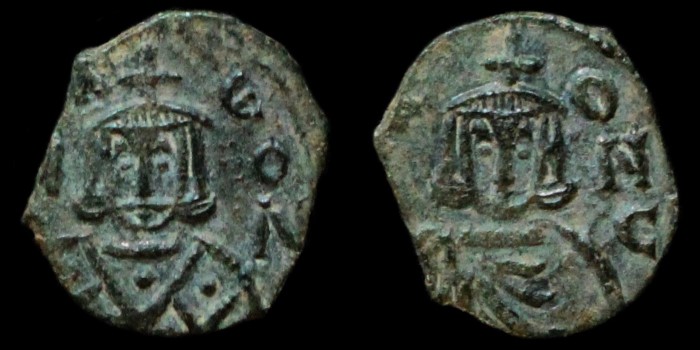 Follis de Léon V l'Arménien et Constantin