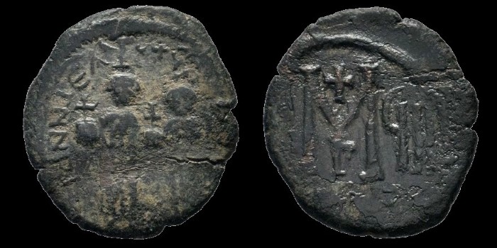 Imitation pseudo-Seleucienne d'un follis d'Héraclius peut être émis à Constantine en Mesopotamie