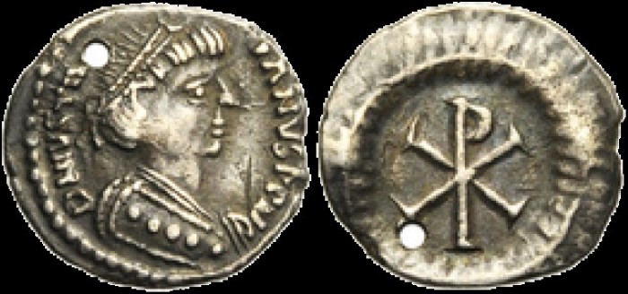 250 nummi de Justinien émis à Ravenne
