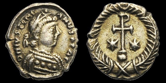 250 nummi de Justinien émis à Ravenne