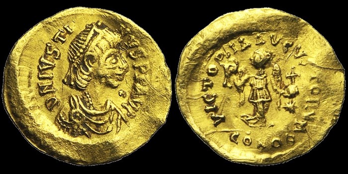 Tremsisis de Justin II émis à Constantinople