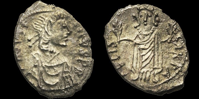 Demi silique de Justin II émis à Constantinople
