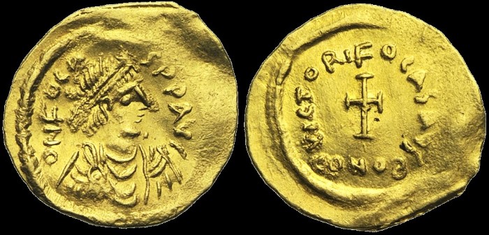 Tremissis, 603-607, Constantinople. émis sous Phocas
