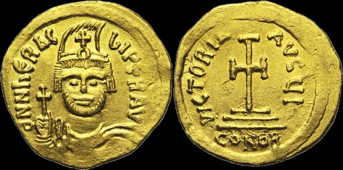 Solidus, 610-613, Constantinople. Off. I. émis sous Héraclius