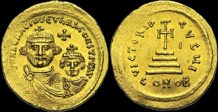 Solidus, 613-616, Constantinople. Off. I. émis sous Héraclius