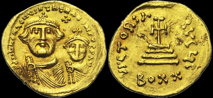 Solidus léger de 20 Siliques, 616-625, Constantinople. Off. I. émis sous Héraclius