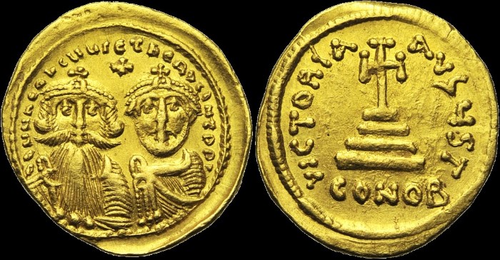 Solidus, 629-632, Constantinople. Off. S. T en fin de légende. émis sous Héraclius