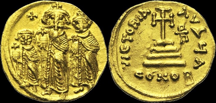 Solidus, 632-635 (?), Constantinople. Off. A. émis sous Héraclius