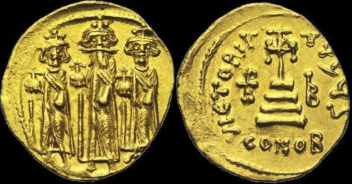 Solidus, 638-639, Constantinople. Off. S. 12e indiction. émis sous Héraclius