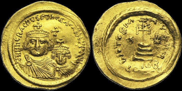 Solidus léger de 23 Siliques, 613-616, Constantinople. émis sous Héraclius