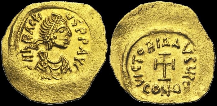 Tremissis, 610-613, Constantinople. Off. I. émis sous Héraclius