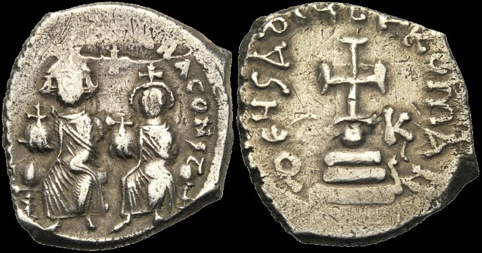 Hexagramme, 615-638, Constantinople. émis sous Héraclius