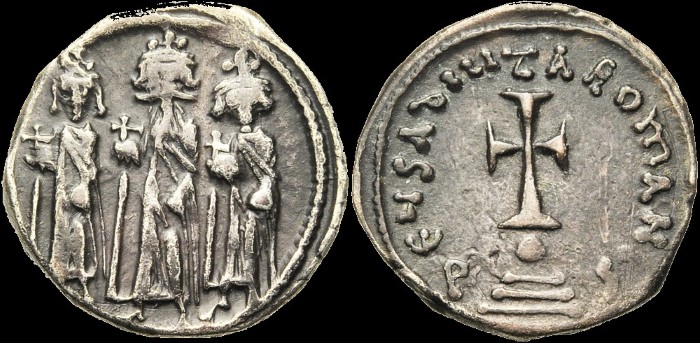 Hexagramme, 637-641, Constantinople. émis sous Héraclius