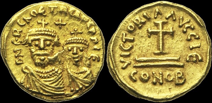 Solidus, 626-627, Carthage. 15e indiction. Grand module. émis sous Héraclius