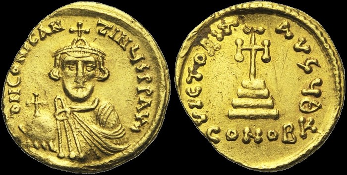 Solidus, 642-643, Constantinople. Off. T. émis sous Constant II