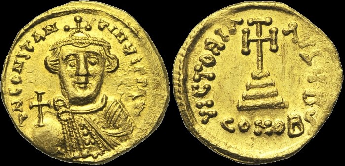 Solidus, 642-646, Constantinople. Off. B. émis sous Constant II