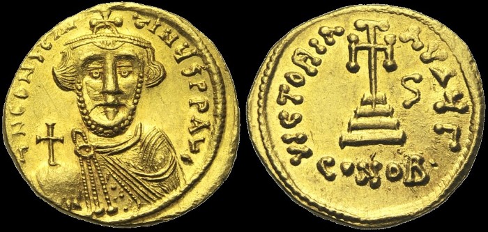 Solidus, 647-648, Constantinople. 6e indiction. Off. G. émis sous Constant II