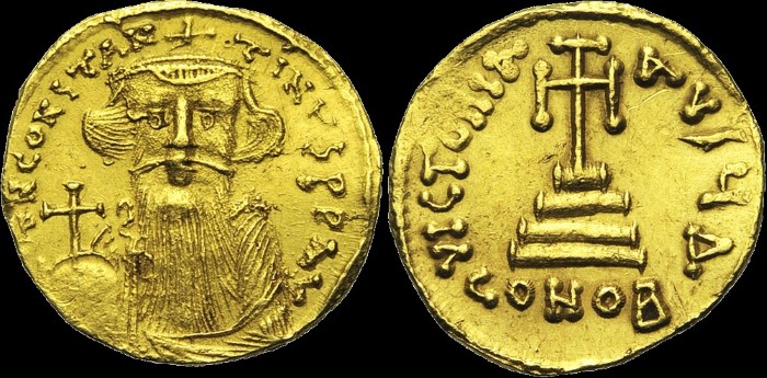 Solidus, 651-654, Constantinople. Off. ?. émis sous Constant II