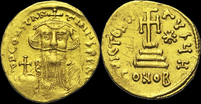 Solidus léger de 23 Siliques, 651-654, Constantinople. Off. H. émis sous Constant II