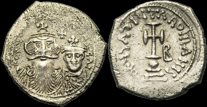 Hexagramme, 654-659, Constantinople. émis sous Constant II