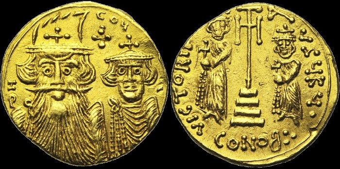 Solidus, 662-668, Syracuse. émis sous Constant II
