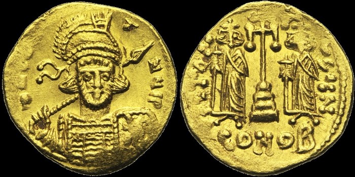 Solidus, 674-681, Constantinople. Off. B. émis sous Constantin IV