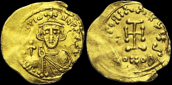 Tremissis, 687-692, Constantinople. émis sous Justinien II, 1er règne