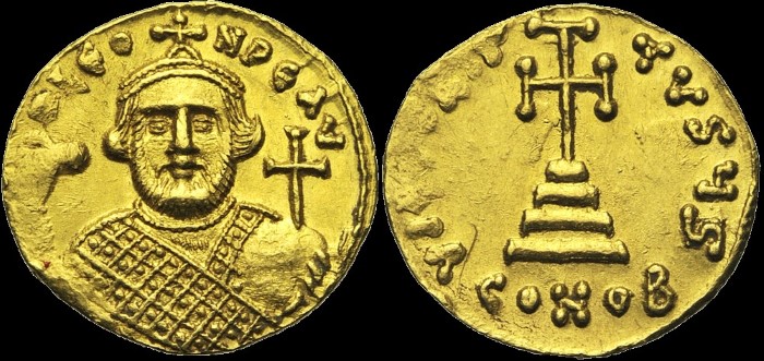 Solidus, Constantinople. Off. S. émis sous Léonce