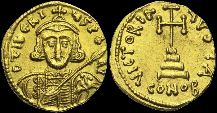 Solidus, Constantinople. Off. A. émis sous Tibère III Apsimar