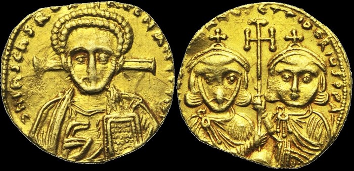 Semissis, Constantinople. émis sous Justinien II, 2e règne
