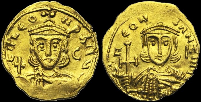Semissis, vers 735-741, Syracuse. Frappé avec les coins du Tremissis. émis sous Léon III l'Isaurien