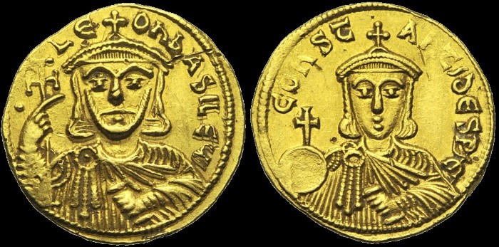 Solidus, Constantinople. émis sous Léon V l'Arménien et Constantin