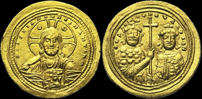 Histamenon, 1005-1025, Constantinople. émis sous Basile II le Bulgarochtone avec Constantin VIII