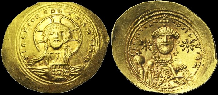 Histamenon stellatus, 1054-1055 (?), Constantinople. Frappé sur flan plat. émis sous Constantin IX Monomaque