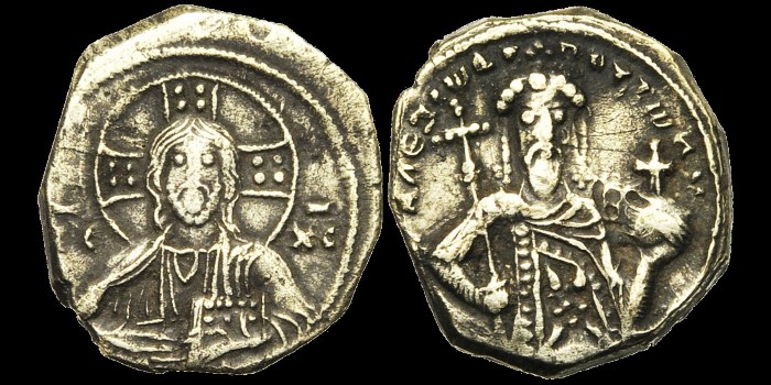 EL tetarteron pré-réforme d'Alexis I Comnène au Christ émis à Constantinople