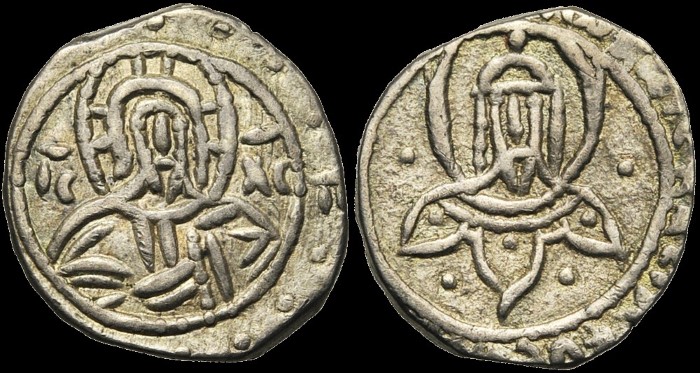 1/8 de Stavraton (1/16 Hyperpère), Constantinople. émis sous Jean VII Paléologue, régent pour Manuel II