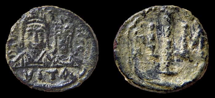 Decanummium de Justin II et Sophie émis à Carthage