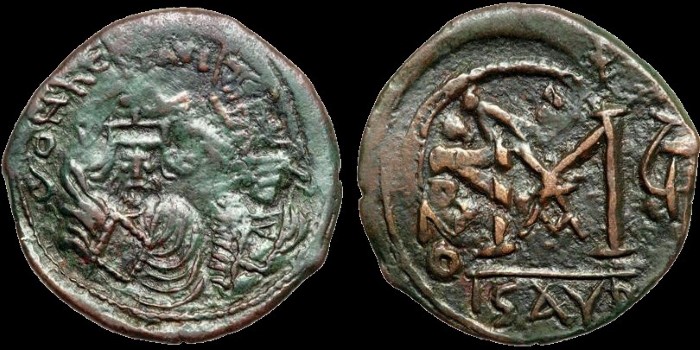 Follis d'Héraclius émis à Isaura