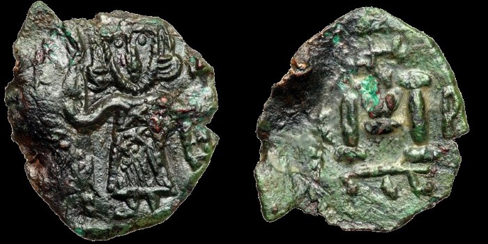 Follis d'Anasatase II émis à Syracuse