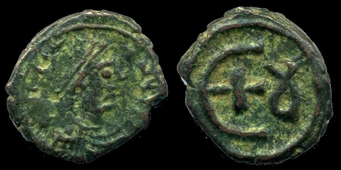 Pentanummium de Justinien émis à Theoupolis