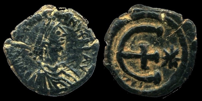 Pentanummium de Justinien émis à Theoupolis