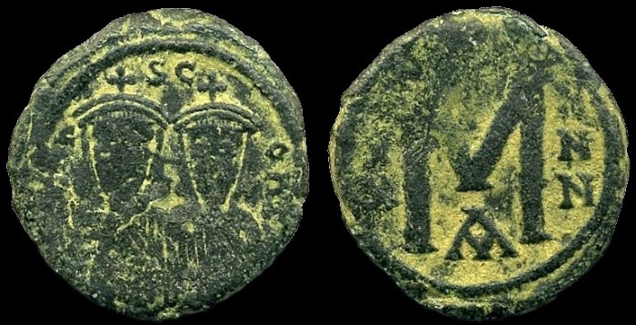 Follis de Léon V l'Arménien et Constantin émis à Constantinople