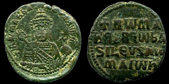 Follis de Constantin VII et Romain I