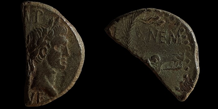 Demi dupondius de Nîmes d’Octave et Agrippa (type 3)