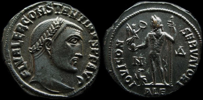 Follis de Constantin avec Jupiter émis à Alexandrie