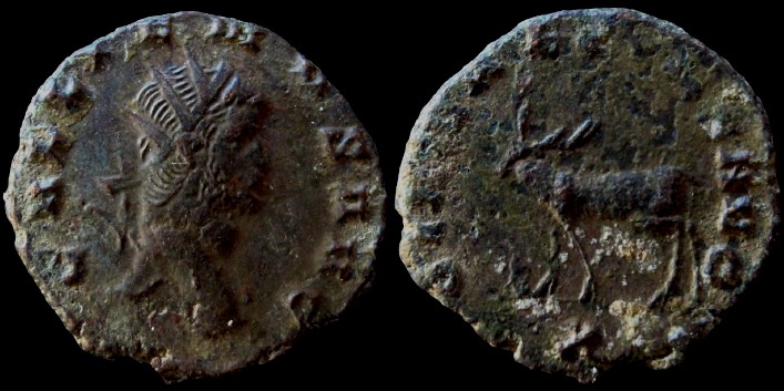 Antoninien de Gallien avec un cerf