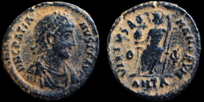 AE3 Centenionalis de Gratien avec Concordia émis à Antioche