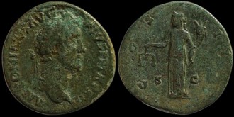 RIC 855, Sear 4162 - Sesterce d'Antonin avec l'Equité